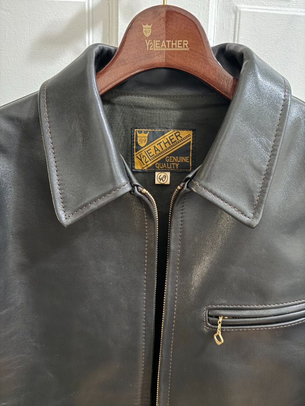 Y'2 Leather Single Rider Light Vintage Horsehide Teacore - Picture 4 of 7
